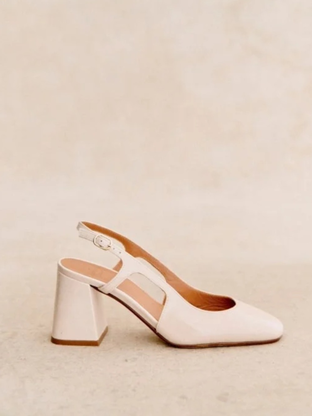 Sezane Elisa Slingback pumps NWOT 6 Cream White